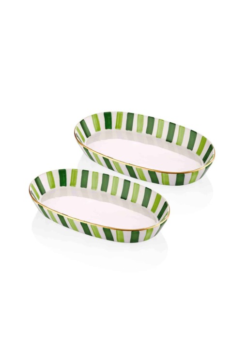 Fez Serija Ovalna Zdjela (15x25cm) - Set (2kom) - Zelena