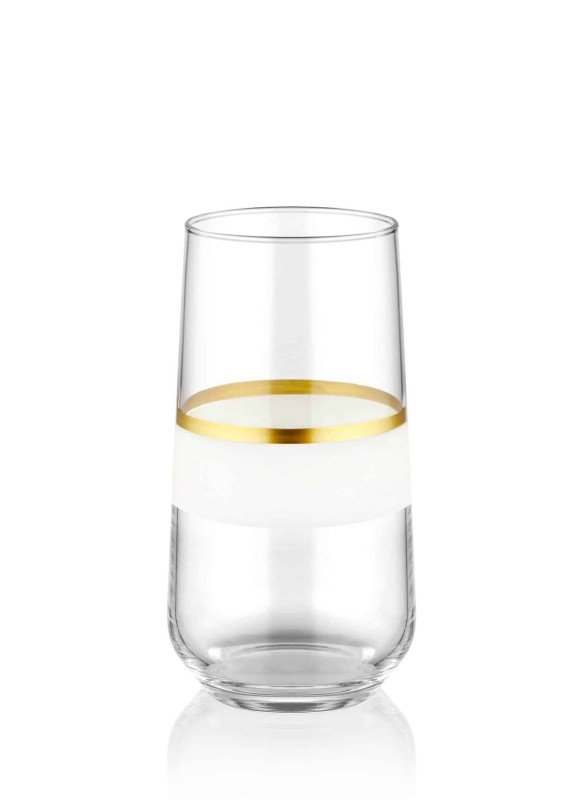 Velika Čaša za Vodu - Set (6kom) - Zlatno Bijela