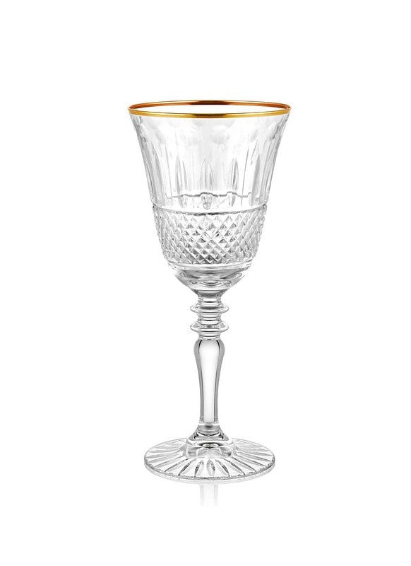 Kristalna Čaša za Vino - Set (6kom) - Zlatna
