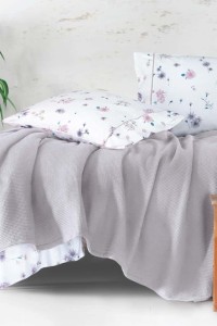 Clasy Posteljina + Prekrivač (Set) -  V5 (Siva) | Prekrivač za Krevet sa Posteljinom