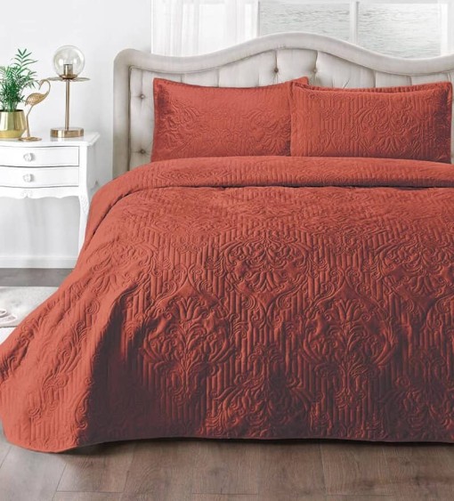 Ipeksoft Prekrivač (Set) - Narandžasti | Prekrivač za Krevet (Set)