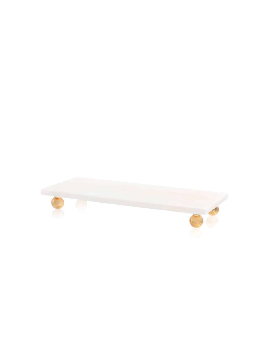 Marble Četvrtasti Poslužavnik - Bijeli - 30x15cm