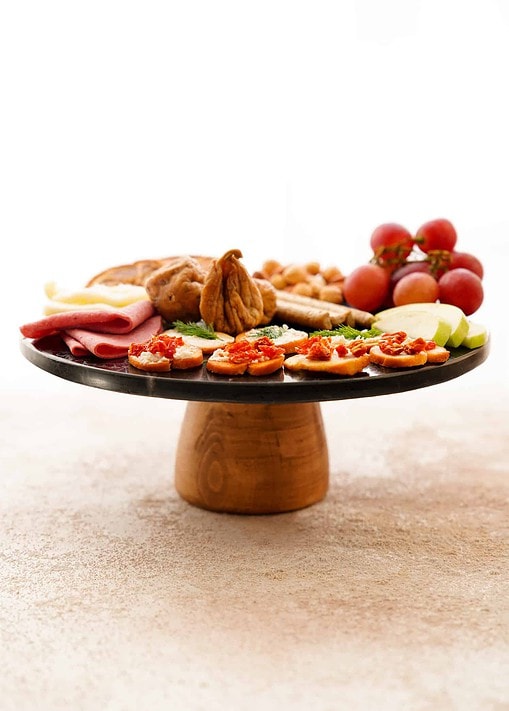 Marble Niski Stalak Za Posluživanje - Crni (25cm)