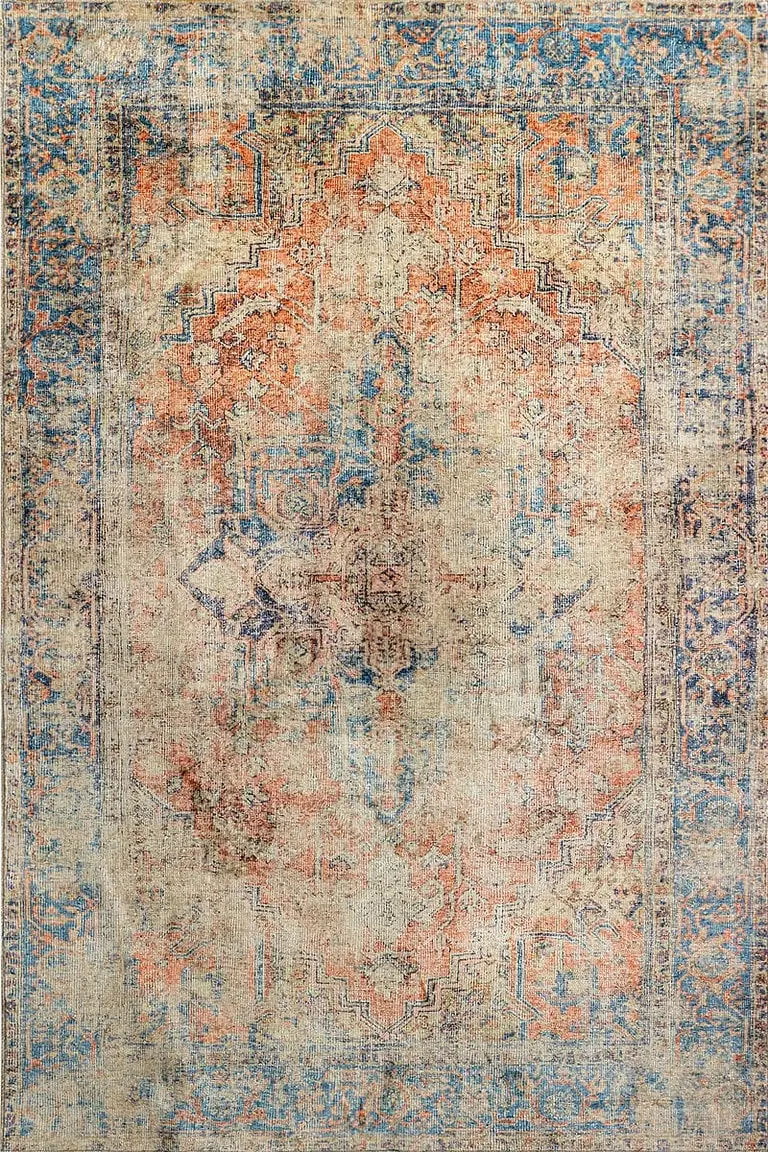 Vještački tepih AK sa vintage dizajnom u toplim bojama, ručno tkan i idealan za elegantne dnevne sobe i spavaće sobe. Unikatni tepih za sofisticirani izgled prostora.