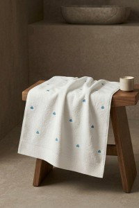 Love Plavi (LH) – Vezeni Micro Cotton Peškir 50x90 cm | Kućni Tekstil