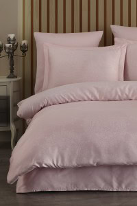 Nothingham Tencel Jacquard Pamuk Saten Posteljina Set (TC300) - Rosa | Jacquard Posteljina