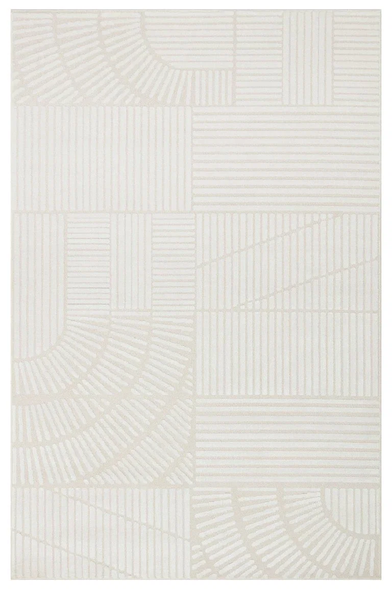 Bela tapeta sa geometrijskim uzorcima u krem bojama, idealna za moderni enterijer i dodavanje elegancije prostoru. Savršena za dnevne sobe, spavaće sobe ili poslovne prostore.