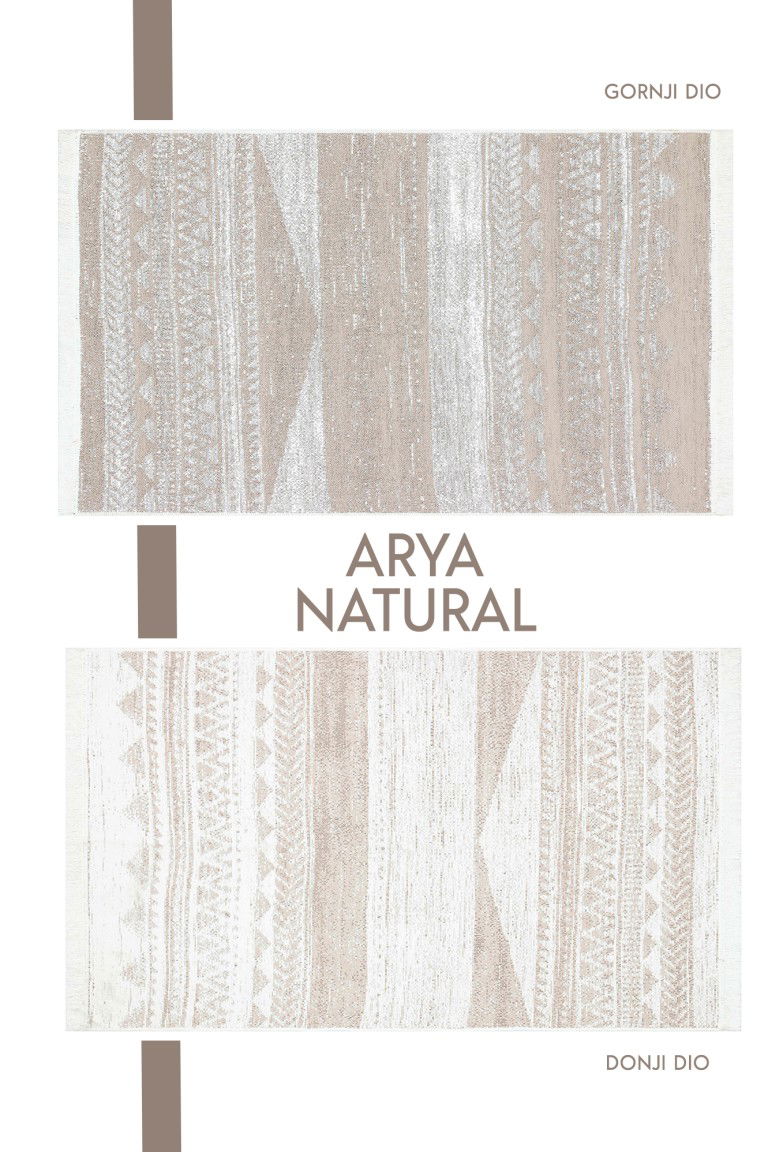 Visokokvalitetni prirodni tepih Arya Natural od prirodnih vlakana, savršen za moderni i tradicionalni enterijer, ručno izrađen s pažnjom na detalje, idealan za udobnost i estetiku doma.
