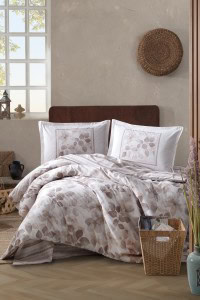 Moguće ALT tag: Clasy pamuk pufin posteljina u neutralnim tonovima za udoban i elegantan izgled spavaće sobe.