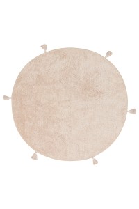 Cotton Boon - Antialergijski i Dječiji Tepih - Okrugli 120 cm - Beige (Bež) | Cotton Boon
