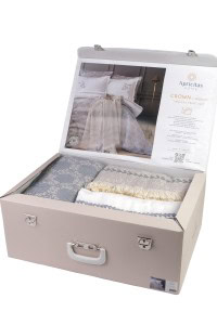 Crown - Kraljevska Posteljina - Set od 8 kom (AP) - Bež (Copy) | Kraljevska Posteljina + Prekrivač Set