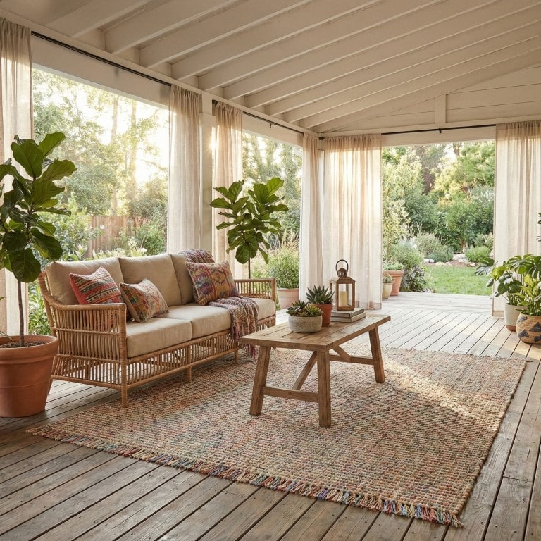 DAPHNE, Doha Tepih (DH 01) - Multy, elegant i udoban dnevni boravak s prirodnim svjetlom, drvenim podom i modernim dekorom, idealan za opuštanje i druženje.