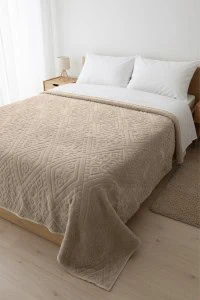 Embos Antik Debela Deka/Prekrivač - Tamno Bež (Dupla - 220x240 cm) | Kućni Tekstil