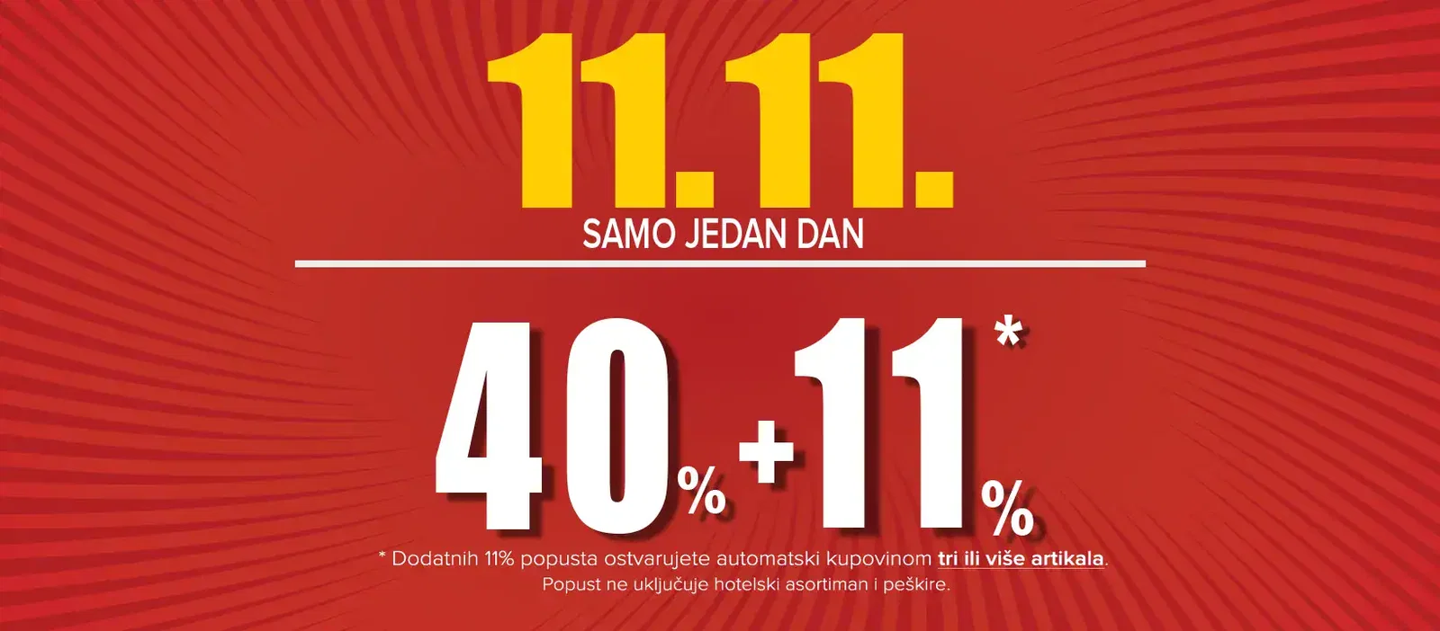 Visoka kvaliteta promotivnog banera za DAPHNE, ističući popuste od 40% i 11% za Black Friday, sa jarkim bojama i atraktivnim dizajnom.