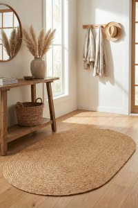 DAPHNE Patna Tepih PTN 19 (Prirodni) - Ovalni, rustikalni tepih od prirodnih vlakana u ulaznom prostoru, savršen za toplu i ugodnu atmosferu u domu.
