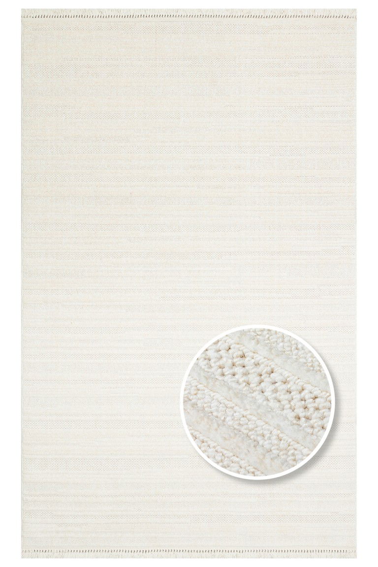 BESPLATAN DAPHNE Joy Tepih (01) - Bijeli (Krem) za moderan i elegantan izgled doma, izrađen od visokokvalitetnih materijala, idealan za dnevne sobe i spavaće sobe, jednostavan za održavanje i dugotraj.