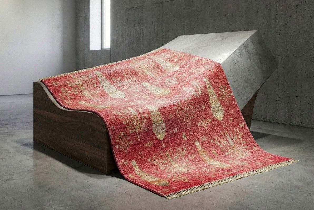 Visokokvalitetni crveni jesenji tepih Zara Tepih - Red Autumn (08) sa vintage dizajnom, idealan za moderni enterijer, izrađen od mekane i izdržljive tkanine, savršen za dodavanje topline i boje vašem.