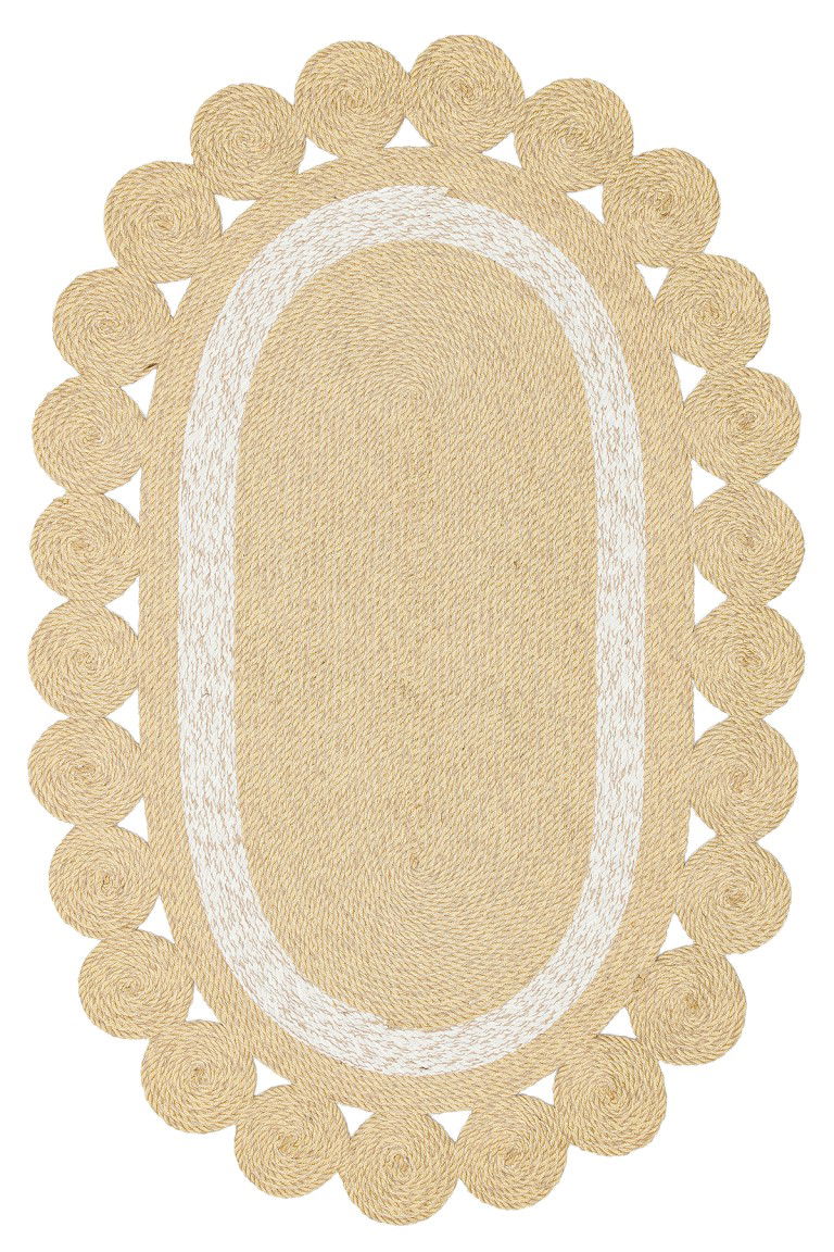 Umetnički tepih Patna, prirodno bijeli, ručno izrađen od visokokvalitetnih materijala, idealan za elegantne enterijere i dodavanje topline prostoru.