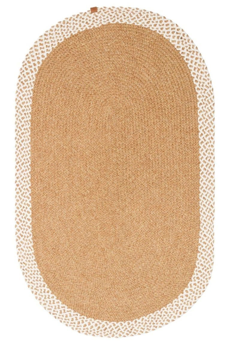 DAPHNE Patna Tepih PTN 19, ovalni, bijeli tepih od prirodnih vlakana, elegantan i moderan dizajn za dnevne sobe i spavaće sobe. Idealno za moderni interijer i udobnost doma.
