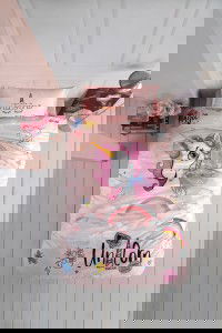 Sredstvo za spavanje za djecu s motivom jednoroga, ružičasta posteljina za djevojčice, set za krevet, dječja posteljina s motivima magije i snova, idealno za djevojčice, DAPHNE.