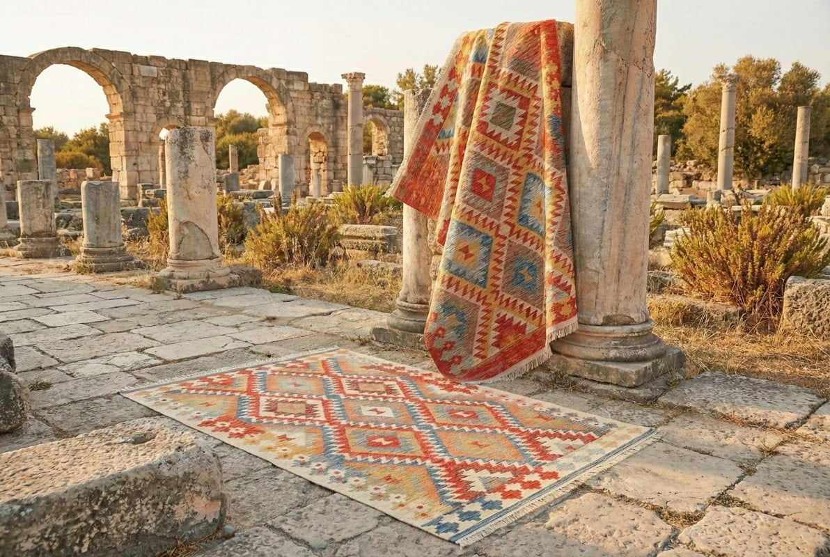 DAPHNE Nomad Tepih (NMD 09) - Light Multy, ručno tkan, boho stil, šareni etno uzorak, idealan za dnevne sobe ili spavaće sobe, dodaje toplinu i boju prostoru, savršen za ljubitelje unikatnih tepiha.