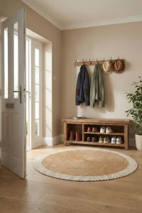 Visokokvalitetni bijeli okrugli tepih Patna Tepih PTN 19 za dnevne sobe, hodnike i ulazne prostore, izrađen od mekanog i izdržljivog materijala, savršen za moderni i minimalistički enterijer.