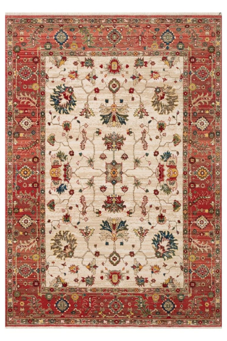 Tepih Kybele (04) - Krem crvena, tradicionalni turski tepih s bogatim uzorcima i toplim bojama, idealan za ukrašavanje dnevnih soba i dodavanje šarma prostoru.