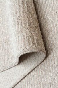 Baza za tepih u bež boji, tekstura i detalji, prikaz na blizu, prikladno za opis kolekcije Tepih Mahal Mood - Beige (MHL04).