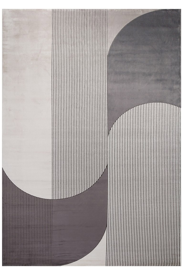 Visoka kvaliteta tepih Merano u boji vizon antrasit, modernog dizajna s geometrijskim uzorkom, savršen za moderni enterijer i dodavanje topline prostoru.