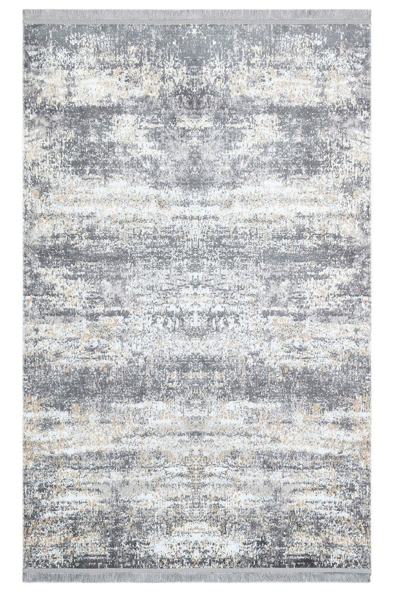 Bež tepih Sateen s modernim, apstraktnim uzorkom, idealan za dnevne sobe i spavaće sobe, pruža udobnost i stil u svakom prostoru.