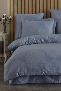 Nothingham Tencel Jacquard Pamuk Saten Posteljina Set (TC300) - Indigo Plava | Jacquard Posteljina